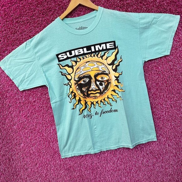 Sublime 40oz To Freedom Teal Blue Tshirt size S/M - Picture 3 of 5